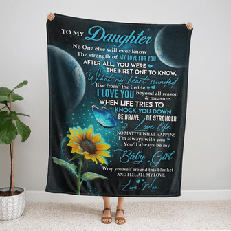 To My Daughter I Love You Beyond All The Reason And Measure Fleece Blanket Gift For Family, Birthday, - Thegiftio UK
