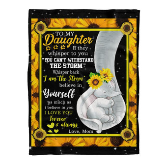To My Daughter I Love You Forever And Always Sayings Letter From Mom Elephant Fleece Blanket - Thegiftio UK