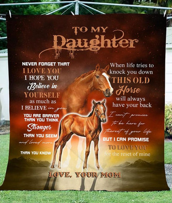 To My Daughter Love Horse Fleece Blanket - Fift For Daughter - Birthday, Christmas Gift Gift For Christmas - Thegiftio UK