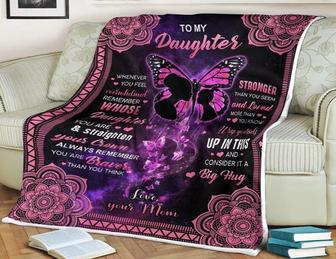 To My Daughter Love More Than You Know Fleece Blanket Animal Gift For Family,Birthday,Daughter,Butterflies Lover Gift - Thegiftio UK