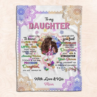 To My Daughter I Love You For The Little Girl You Once Were Fleece Blanket Gift For Family, Birthday, - Thegiftio UK