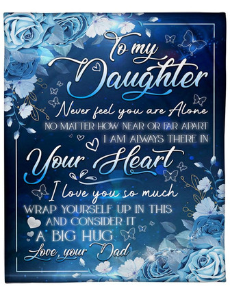 To My Daughter I Love You So Much. Flowers Fleece Blanket Gift For Family For Daughter Home Decor Bedding Couch - Thegiftio UK