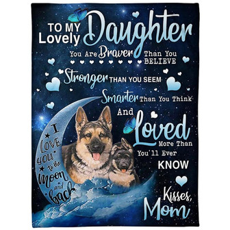 To My Daughter Lovely Dog German Shepherd Fleece Blanket Home Decor Bedding Couch Sofa Soft Comfy Cozy - Thegiftio UK
