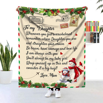 To My Daughter From Mom, I Am Always With You Fleece Blanket Gift For Christmas Home Decor Gift Idea For Daughter - Thegiftio UK