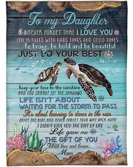 To My Daughter From Mom Never Forget That I Love You Life Is Filled With Hard Times And Good Times Fleece Blanket - Thegiftio UK