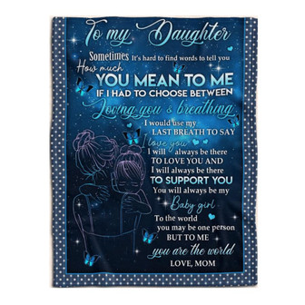 To My Daughter Mom And Girl Fleece Blanket Family Gift Home Decor Bedding Couch Sofa Soft And Comfy Cozy - Thegiftio UK