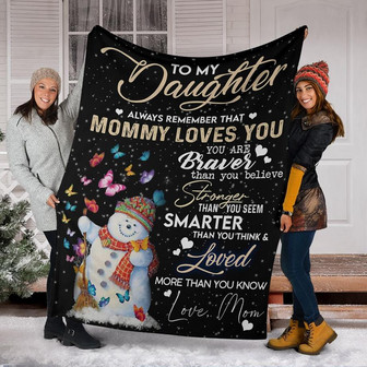 To My Daughter Mommy Loves You Fleece Blanket Gift For Family,Birthday,Christmas,Daughter Gift Home Decor and Comfy - Thegiftio