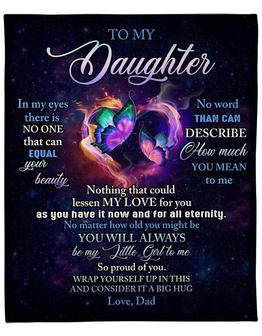 To My Daughter No Word Than Can Describe How Much You Mean To Me Fleece Blanket Gift For Family, Birthday, Daughter - Thegiftio UK