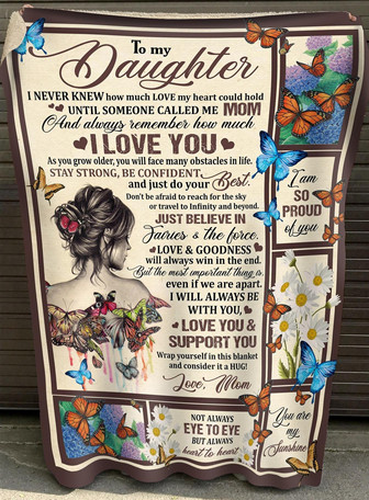 To My Daughter Not Always Eye To Eye But Always Heart To Heart Fleece Blanket, Gift From Mom To Daughter, Home Decor - Thegiftio UK
