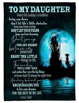 To My Daughter Do Not Let Today's Troubles Fleece Blanket Gift For Family,Birthday,Daughter,Son,Lion Lovers Gift - Thegiftio UK