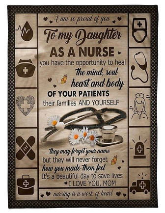 To my Daughter As A Nurse Fleece Blanket, It's A Beautiful Day To Save Lives, Gift For Daughter From Mom Birthday Gift - Thegiftio UK