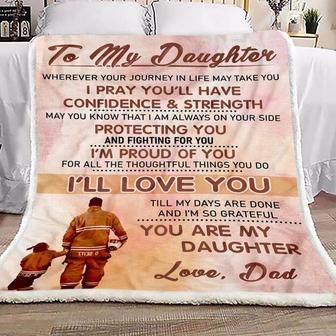 To My Daughter I Pray You'll Have Confidence & Strength Fleece Blanket Gift for Daughter From Dad Home Decor - Thegiftio UK