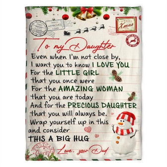 To My Daughter And For The Precious Daughter That You Will Always Be Christmas,Fleece Blanket.Gift Home Decor - Thegiftio UK
