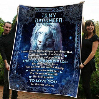 To My Daughter I Can Promise To Love You Fleece Blanket, Christmas Gift, New Year Gift, Love From Mom, Love From Dad - Thegiftio