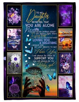 To my Daughter Purple Sunflower & Butterfly - Loving You & Breathing Gift For Daughter From Mom Birthday Gift Home Decor - Thegiftio UK