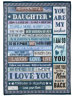 To My Daughter - You Are Sunshine Perfect Gift From Mother To Daughter Birthday Gift Home Decor Bedding Couch Sofa Soft - Thegiftio UK