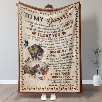 To My Daughter Remember How Much I Love You Butterfly Girl Personalized Blanket Gift For Daughter From Mom Home Decor - Thegiftio UK