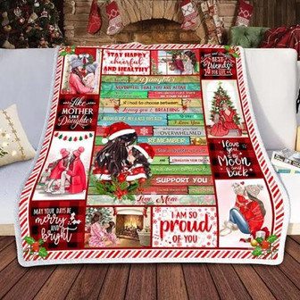 To My Daughter I Am So Proud Of You Christmas Fleece Blanket Gift For Daughter Home Decor Bedding Couch Sofa Soft - Thegiftio UK