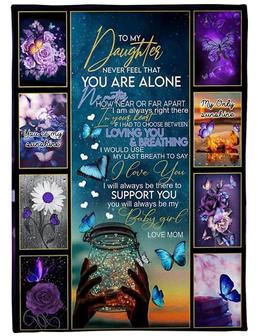 To My Daughter My Only Sunshine Fleece Blanket Animal Gift For Family,Birthday,Daughter,Butterflies Lover Gift - Thegiftio UK