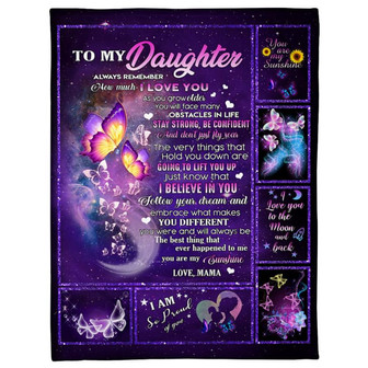 To My Daughter You Are My Sunshine Fleece Blanket Family Gift Home Decor Bedding Couch Sofa Soft Comfy Cozy - Thegiftio UK