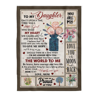To My Daughter You Are My Sunshine A Love Mail From Mom Fleece Blanket Gift For Christmas, Home Decor - Thegiftio UK