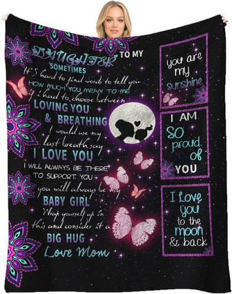 To My Daughter Throw Blanket Gift from Mom Birthday Christmas Holiday - Thegiftio UK