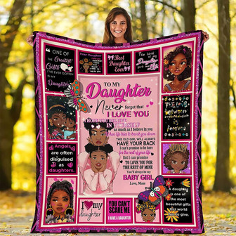 To My Daughter Throw Blanket from Mom Soft Fuzzy Fleece Blanket Flannel Bed Blanket for Couch Sofa Bedroom - Thegiftio UK