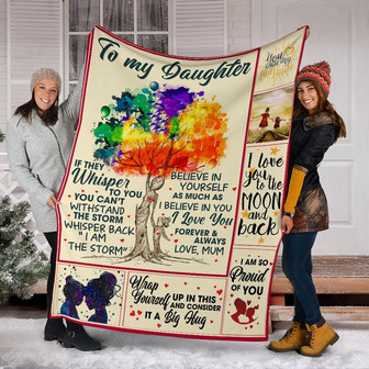 To My Daughter Tree Colorful From Mum You Are My Sunshine Fleece Blanket - Thegiftio UK
