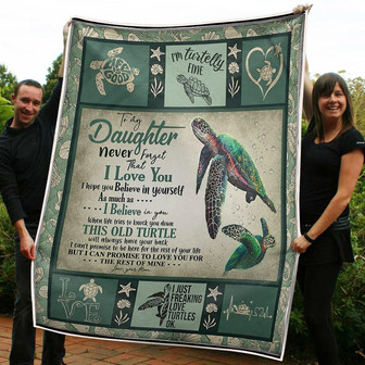 To My Daughter Turtle Beleive In Yourself Gift From Mom Fleece Blanket Gift For Christmas, Home Decor - Thegiftio UK