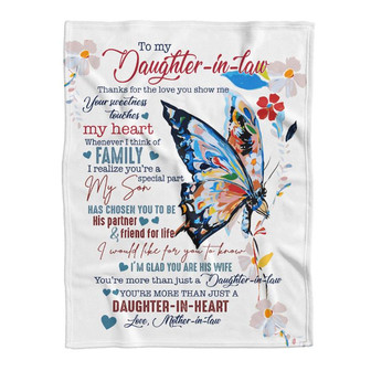 To My Daughter-in-law Thanks For The Love You Show Me Your Sweetness Touches Butterfly Blanket - Thegiftio UK