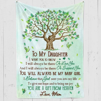 To My Daughter I Want You To Know You Are A Gift From Heaven Blanket Gift For Daughter From Mom Birthday Gift Home Decor - Thegiftio UK