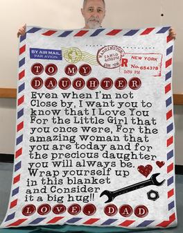 To My Daughter I Want You To Know That I Love You Fleece Blanket, Christmas Gift, New Year Gift, Love From Dad - Thegiftio UK