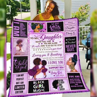 To My Daughter Will Always Be There To Support You From Mom Gift Fleece Blanket Gift For Christmas - Thegiftio UK