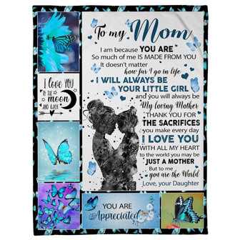To My Daughter You Are My World Fleece Blanket Family Gift Home Decor Bedding Couch Sofa Soft And Comfy Cozy - Thegiftio UK