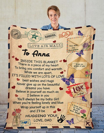 To My Daughter - Inside This Blanket Dad To Daughter Blanket - I Love You Fleece s Gifts Father For Daughter Blanket - Thegiftio UK