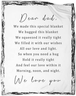 Dear Dad Blanket For Dad Flannel Soft Fleece Bed Blanket for Dad Father's Day, Birthday Gifts - Thegiftio UK