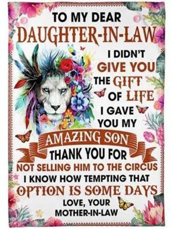 To My Dear Daughter-In-Law I Didn T Give You The Gift Of Life Mother-In-Law Gift For Christmas, Home Decor - Thegiftio UK