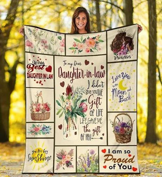 To My Dear Daughter-In-Law I Didn't Give You The Gift Of Life Flower Blanket Gift For Christmas, Home Decor - Thegiftio UK