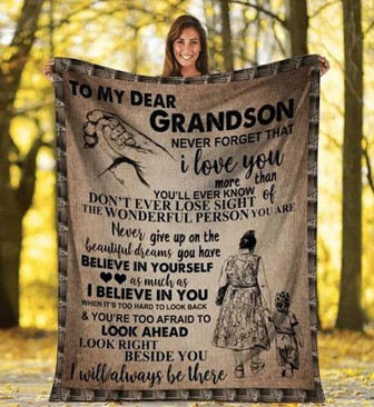 To My Dear Grandson Never Forget That I Love You More Than YouLl Ever Know Blanket Gift For Christmas - Thegiftio UK