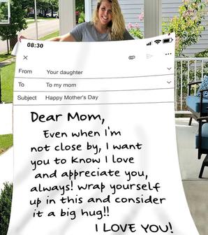 To Dear Mom Blanket - Email Letter Printed Blanket - Thegiftio UK