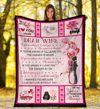 Dear Wife Balloon Heart Blanket From Husband Dear Wife In My Life I Love You More Blanket Gift For Wife Wife Blanket - Thegiftio