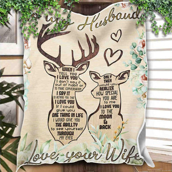 Deer Couple To My Husband I Love You Blanket Gift For Husband From Wife Birthday Gift Home Decor Bedding Couch Sofa Soft - Thegiftio UK