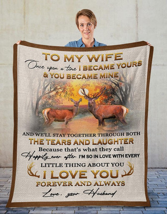 Deer Couple To My Wife I Love You Forever And Always Valentine Blanket Gift For Wife From Husband Birthday Gift - Thegiftio UK