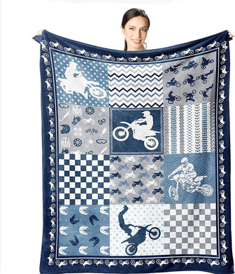 Dirt Bike Gifts Blanket - Riding Racer Gift for Men Women Motorcycle Lovers - Dirt Bike Throw Blankets - Thegiftio UK