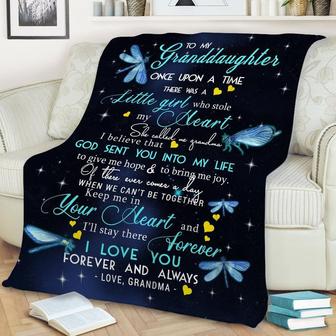 Dragonfly - To My Granddaughter I Love You Forever And Always Fleece Blanket Gift From Grandma To Granddaughter - Thegiftio UK