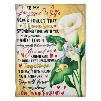 Dragonfly To My Gorgeous Wife Never Forget That I Love You,Fleece Blanket,Gift Idea For Dragonfly Lovers,Gift - Thegiftio UK