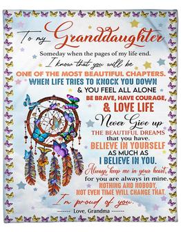 Dream Catcher Butterfly To My Granddaughter Blanket Gift For Granddaughter From Grandma Home Decor Bedding Couch - Thegiftio UK