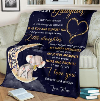 Elephant - To My Daughter You Will Always Be My Little Daughter Fleece Blanket Gift For Daughter Birthday Gift - Thegiftio UK
