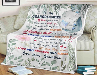 Elephant Blanket To My Granddaughter,I Love You Forever And Always, Love You Grandma,Gift For Granddaughter Family - Thegiftio UK