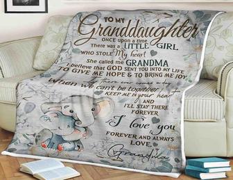 Elephant Blanket To My Granddaughter There Was A Little Girl She Called Me Grandma,Love Grandma,Gift - Thegiftio UK